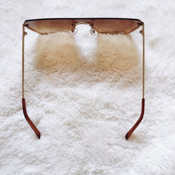 Kalia Clear Brown Rimless Sleek Sunglasses - Picture 6 of 11